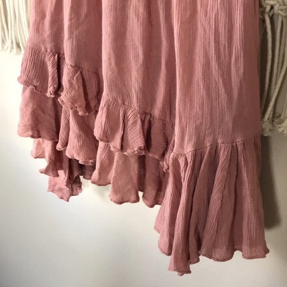 Free People boho Gypsy flowy pink lace mini dress sz Small - Picture 5 of 11